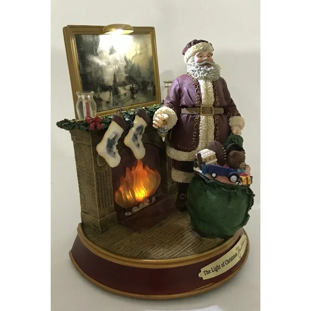Thomas Kinkade Light Up The Holidays Light Of Christmas Santa Fireplace Bradford